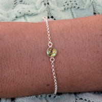 Braçalet Amulet Peridot i plata