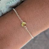Braçalet Amulet Peridot i Plata
